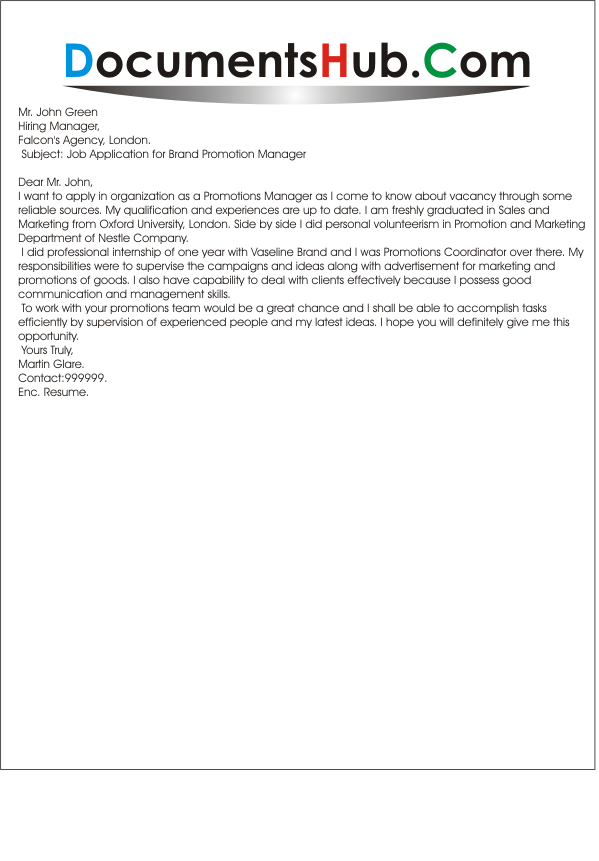 Sample cover letter for hotel sales manager
