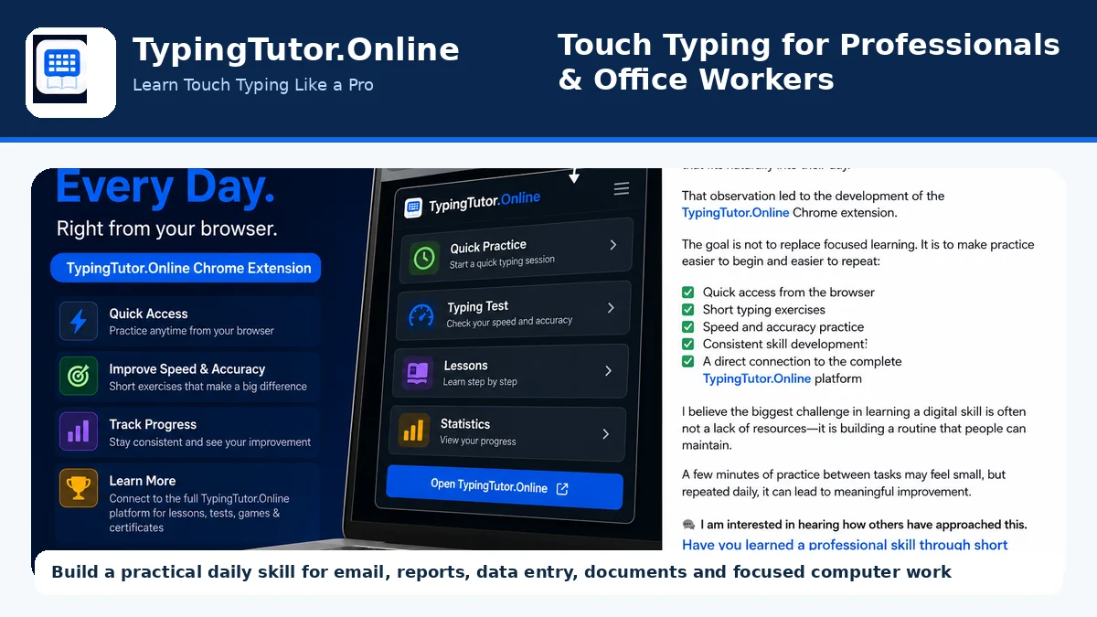 Touch Typing for Professionals and Office Workers: My Practical Daily Advice