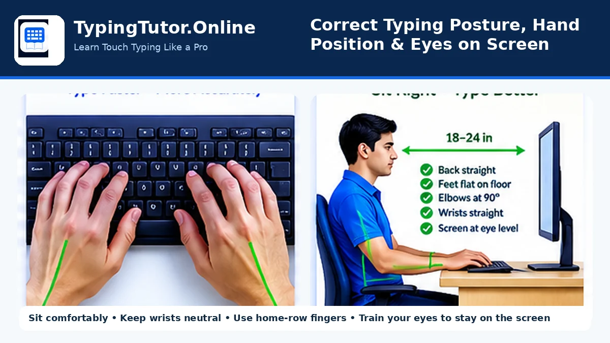 Correct Typing Posture, Hand Position, and Why You Should Not Look at the Keyboard